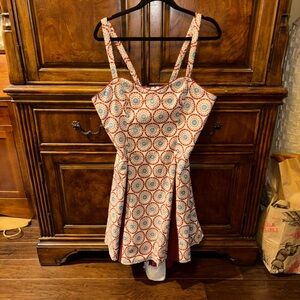 Handmade Retro Geometric Circle Patterned Dress